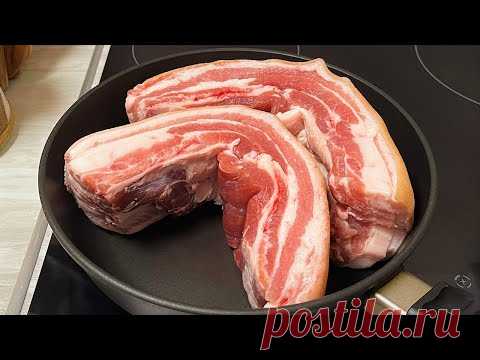 Мало кто так готовит свиную грудинку! Вкусный ужин из самых простых продуктов!