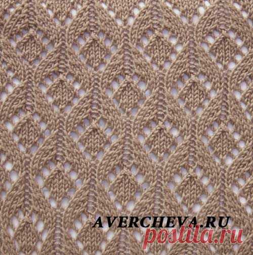 КРАСИВЫЙ АЖУР СПИЦАМИ ОТ ЕЛЕНЫ АВЕРЧЕВОЙ
Условные обозначения к схеме:
  -изнаночная ( изнаночная в лицевых рядах, лицевая — в изнаночных)
ПУСТАЯ КЛЕТОЧКА -лицевая ( лицевая в лицевых рядах, изнаночная — в изнаночных)
 
Две лицевые провязать вместе лицевой с наклоном вправо ( Спицу ввести во  2-ю петлю и 1-ю петлю, начиная со второй и провязать их вместе.)
 
Две  лицевые  провязать вместе с наклоном влево (Первую петлю снять как при лицевом вязании, 2-ю петлю провязать ...