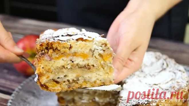 Насыпной ЯБЛОЧНЫЙ пирог ТРИ СТАКАНА без замеса! Раскрыла все секреты