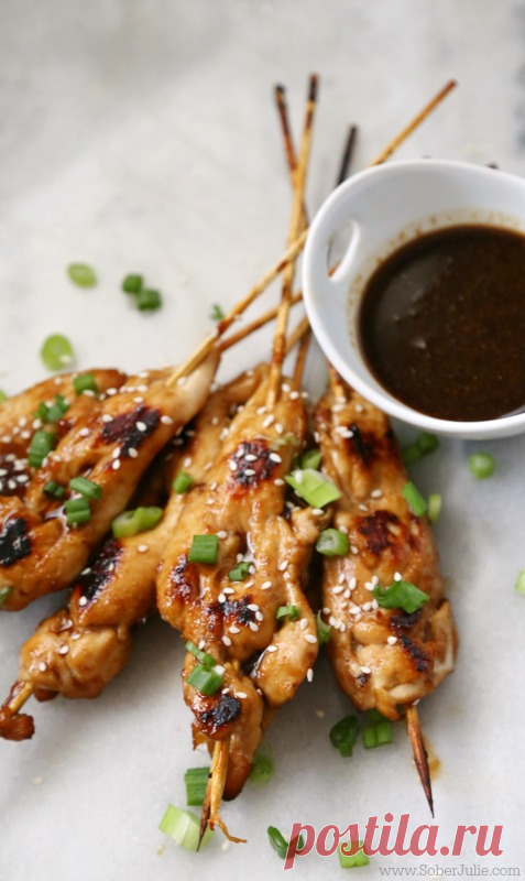 Honey Garlic Chicken Skewers - Sober Julie
