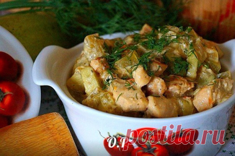 Нежнейшее блюдо — Кабачки тушенные с куриной грудкой