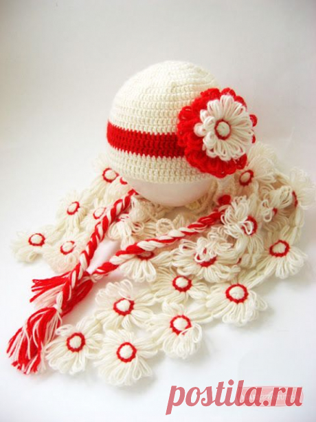 Шапка и шарф &quot;Яблоки на снегу&quot; - Рукоделие - Babyblog.ru