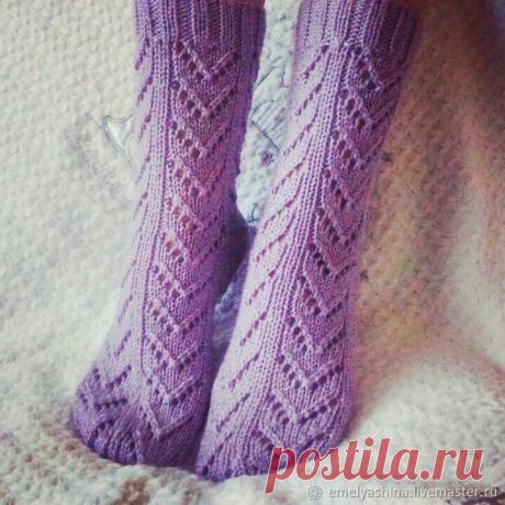 Вяжем спицами ажурные носочки: видеоурок - Ярмарка Мастеров - ручная работа, handmade