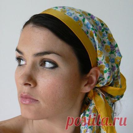 Платок на голову повязать красиво