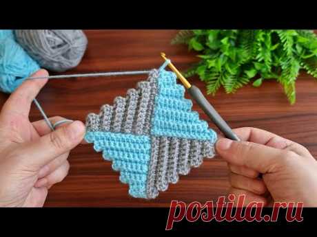Wow!.. 😇 Very Easy! Super how to make eye catching crochet.Wonderful crochet motif knitting pattern.