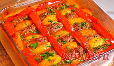 Котлеты с картофелем и болгарским перцем в духовке