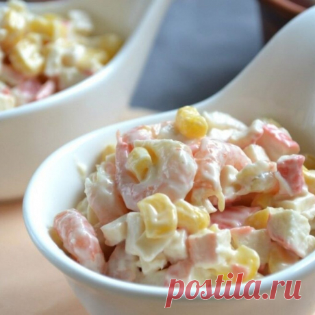 САЛАТ С КРЕВЕТКАМИ И КРАБОВЫМИ ПАЛОЧКАМИ | Самые вкусные кулинарные рецепты