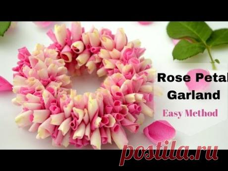 How to String Rose Petals garland || Easy Method to make garland Rose Petals || Rainbow Rangoli