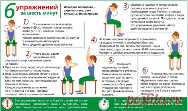 6 упражнений за шесть минут (борьба с шейным остеохондрозом)