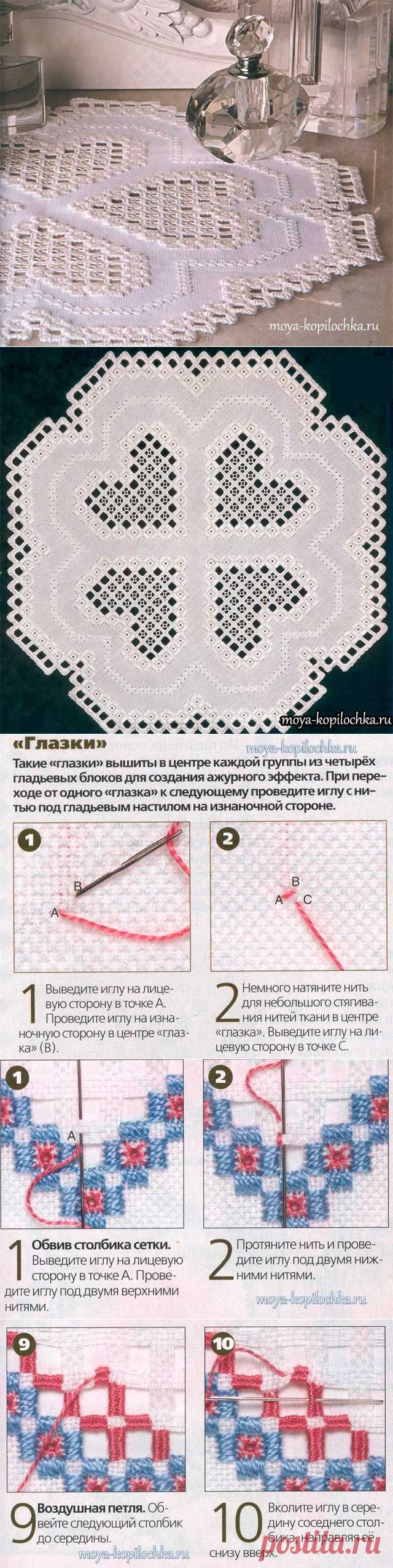 Салфетка в технике вышивки Хардангер. Очень качественный мастер-класс - Рукоделие - Моя копилочка