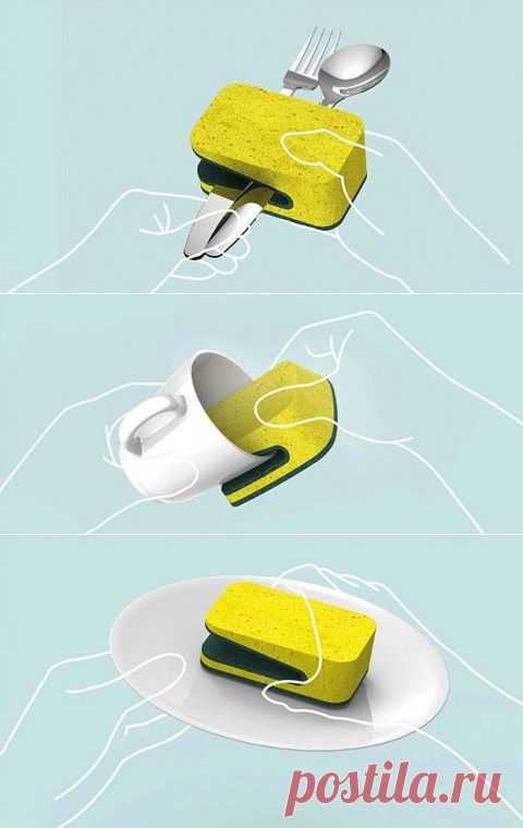 Губка Folded Dish для мытья посуды | Е-генератор: идеи, концепции, реклама, креатив