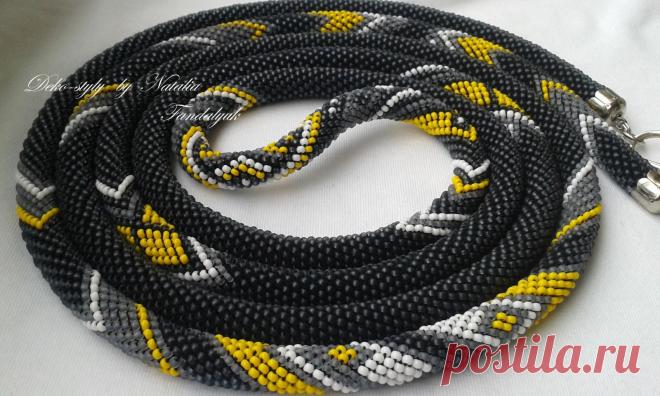 ЭтноGrey - лариат на геометрическую тему. | biser.info - всё о бисере и бисерном творчестве