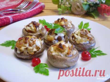 Грибы фаршированные в духовке - пошаговый кулинарный рецепт на Повар.ру