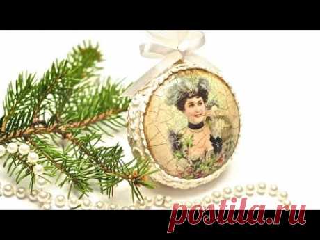 Decoupage - medalion świąteczny - tutorial DIY