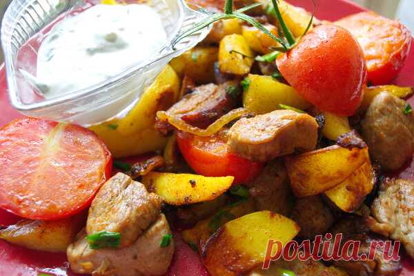 Вариация на тему оджахури: Запеченный картофель с жареным мясом | Домашняя кухня | Яндекс Дзен