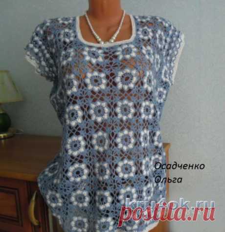Летняя кофточка крючком — работа Ольги