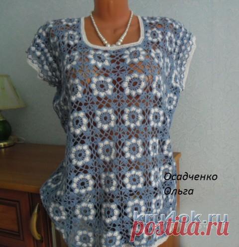 Летняя кофточка крючком — работа Ольги