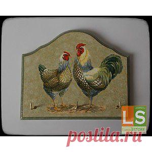 Держатель для полотенец, ключей &quot;Петух и курица&quot; - Ручная работа на LangeSTORE - Ручная работа LS - Эксклюзивные и Авторские HandMade изделия ручной работы вы можете купить и продать на портале LangeSTORE