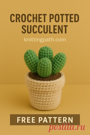 Crochet Potted Succulent