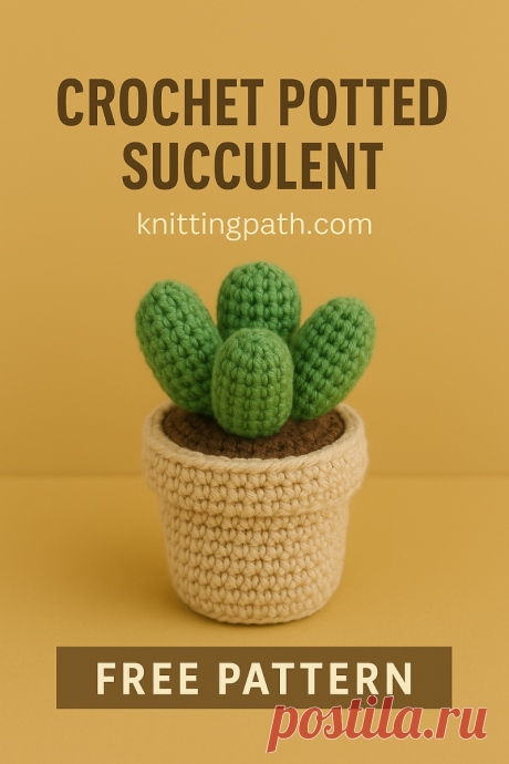 Crochet Potted Succulent