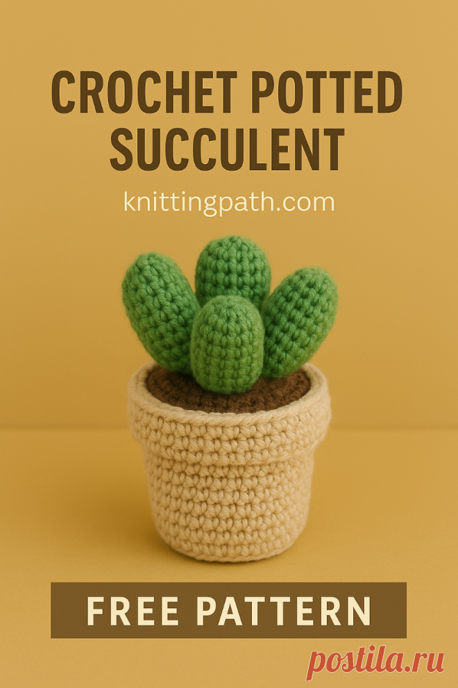 Crochet Potted Succulent