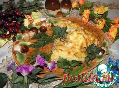 Фаршированные кальмары в луковой шубе - кулинарный рецепт