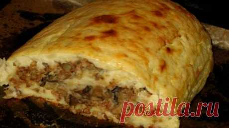 Картофельный рулет с грибами