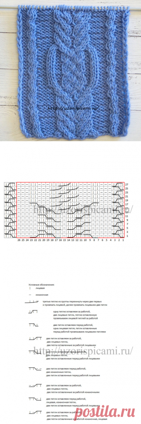 Узор спицами, коса и жгуты + видео как связать