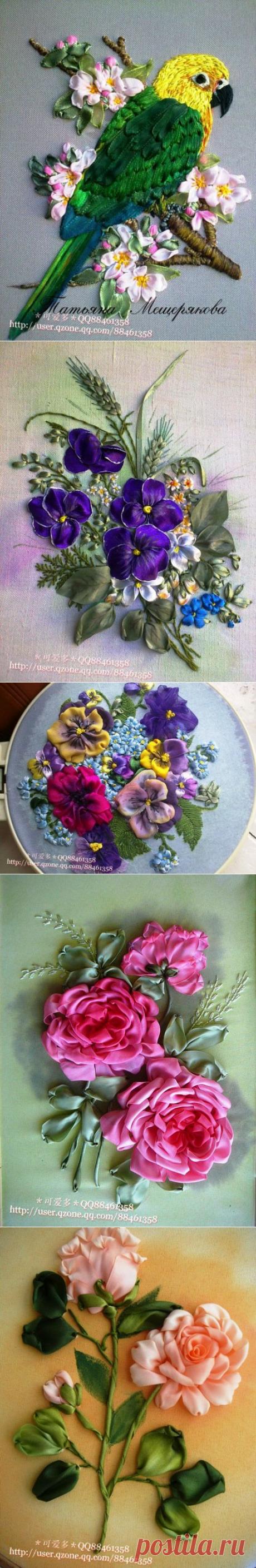 Идеи для вдохновения вышивки лентами | Вышивка крестом