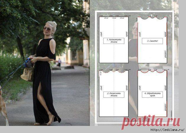 Как сшить летнее платье из трикотажа за полчаса