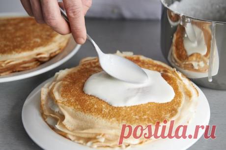 Блинный торт с йогуртовым кремом и клубникой - Я Покупаю