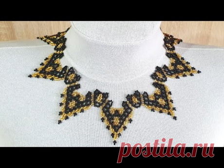 Ажурное колье из бисера/Колье своими руками/Бисероплетение/Мастер класс/Natali Amapola