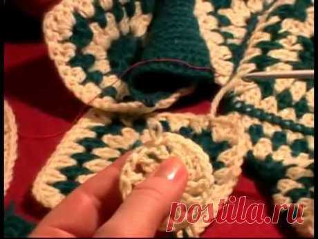 6 Урок Вязание крючком тапочек. Тапочки крючком. slippers crochet tutorial #knitting #crochet
