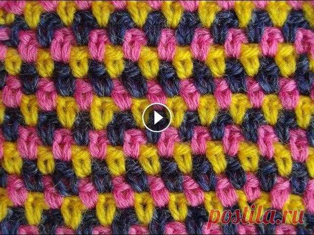 Узор вязания крючком 11 Жаккард - crochet pattern Подписаться на все новые видео-уроки по емайл: Это урок вязания крючком для начинающих, как вязать узор крючком, How to crochet, crocheting, crochet p...