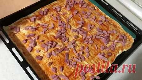 Быстрая пицца с ананасами - гавайская