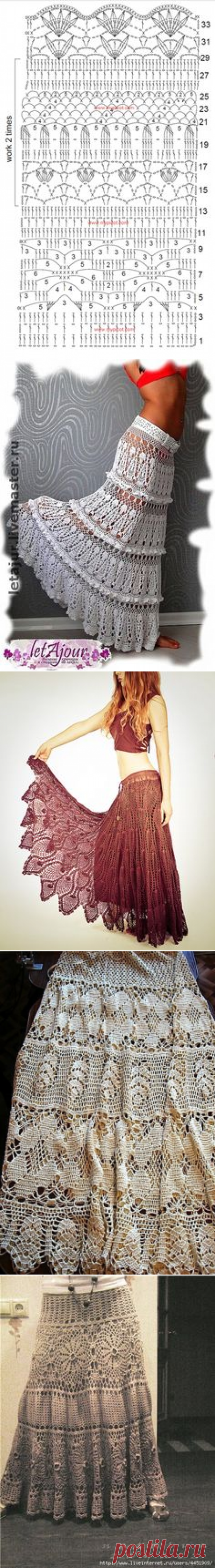 Wow gypsy style crochet skirt ♥LCS♥ with diagrams | Crochet | Цыганский Стиль, Вязание Крючком и Связанные Крючком Юбки
