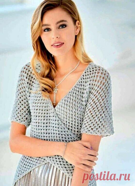 Пуловеры, модели спицами/ ажурные узоры, косы, ромбы, поло, эффект запАха/ описание+схемы | Вязание 