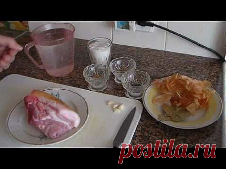 Сало сваренное в рассоле - YouTube