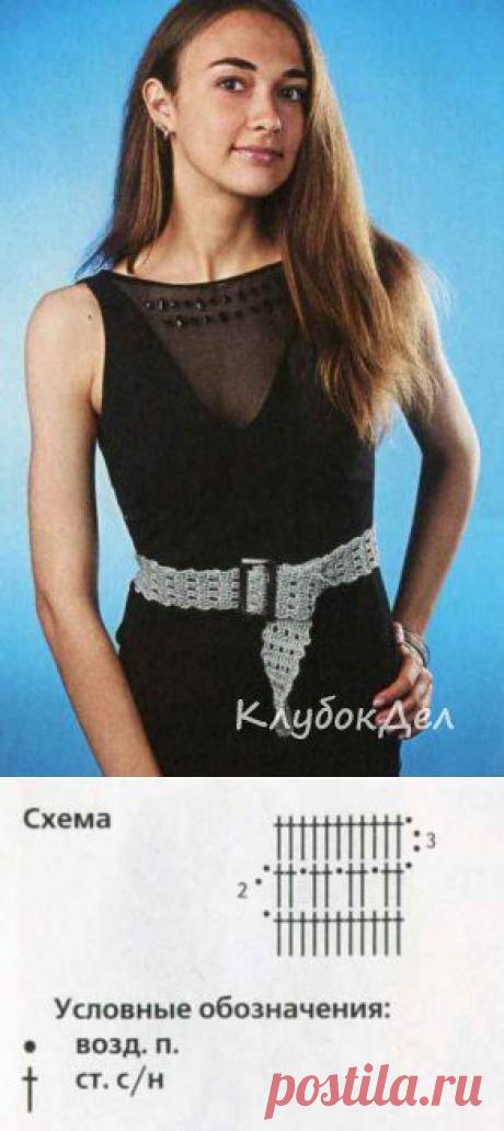 Серый ремень крючком схема. Связать пояс крючком для женщин