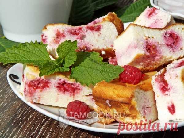Творожник с малиной