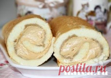 Кофейный рулет с вареной сгущенкой | Фоторецепт с подробным описанием от Харч.ру
