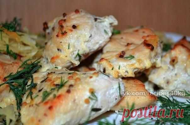 Отличный вариант для обеда - куриное филе в кефире!.