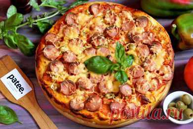 Пицца со сладким перцем, сосисками и оливками | Вкус жизни