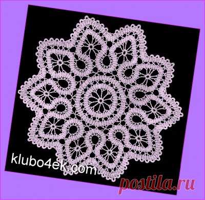 Брюггское кружево связанное крючком. Фигурная вилюшка