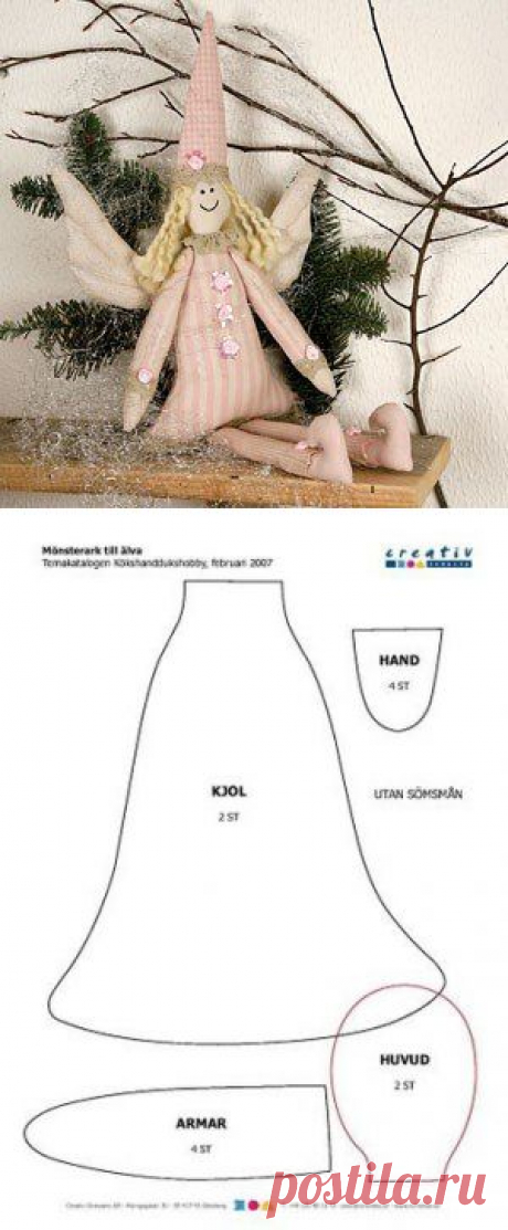 Фея - тильды, выкройки / Тильда, мягкие игрушки своими руками, выкройки / КлуКлу. Рукоделие - бисероплетение, квиллинг, вышивка крестом, вязание
