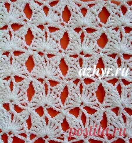 Ажурный узор крючком №8 | АЖУР - схемы узоров