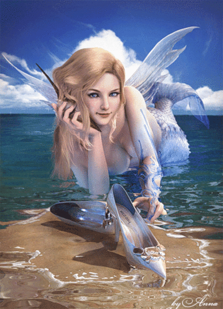 Анимационная картинка - Русалка на тему - Фэнтези