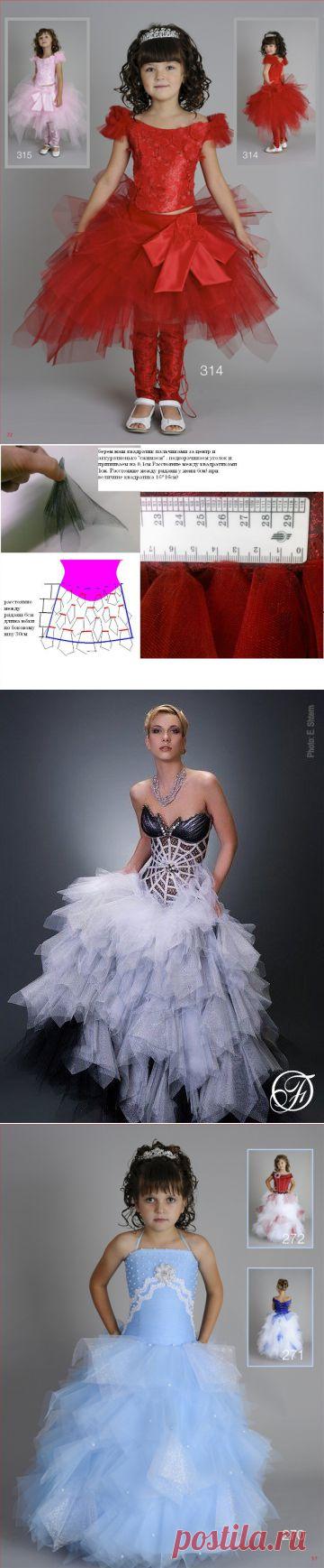 ЮБКА ИЗ ФАТИНА "Хризантема"