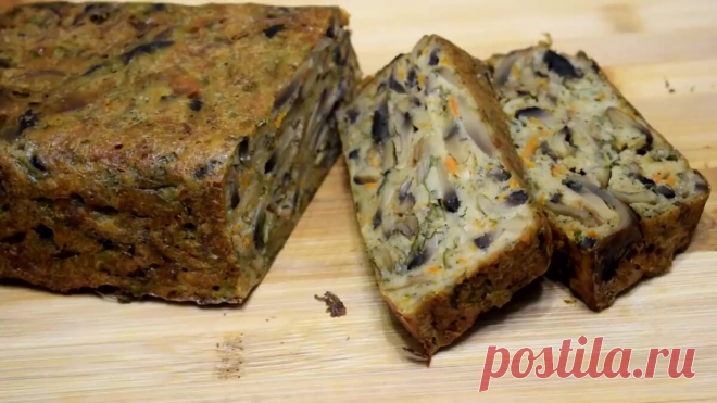 Закуска из шампиньонов и хлеба