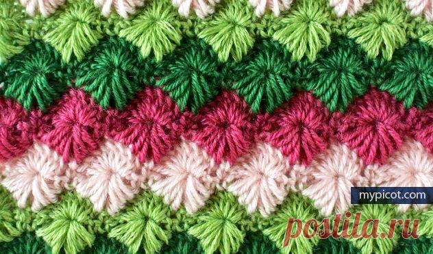 Очень красивые многоцветные узры крючком с МК (ч.1)